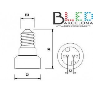 Adattatore da E14 a MR16