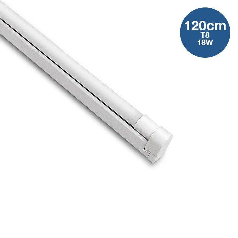 Kit strip porta-tubo e tubo LED T8 120cm 18W