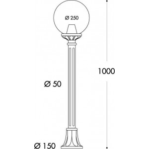 Luz LED exterior GLOBO MIZAR/G250 medidas: 1000 x 250mm