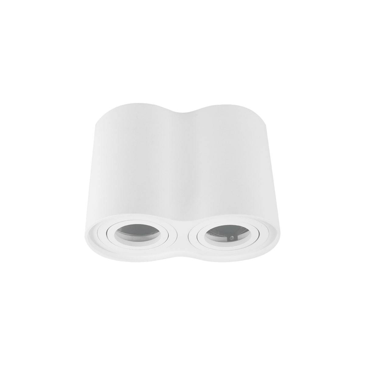 Aplique de teto em alumínio duplo "TUB" - Orientável - 2xGU10 - branco