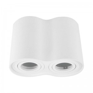 Aplique de teto em alumínio duplo "TUB" - Orientável - 2xGU10 - branco