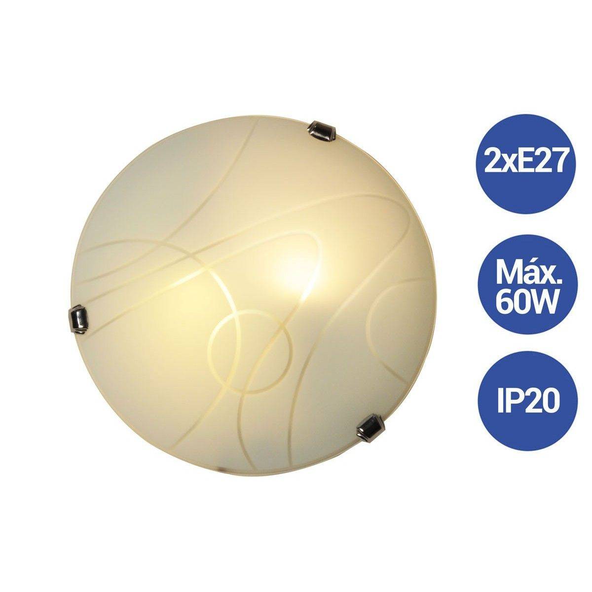 Aplique de parede de cristal moderno VETRO "Luna Piena" 2xE27