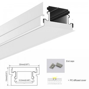 Perfil para fita de LED para encastrar no piso 22x13mm (2m)