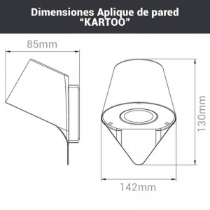 Aplique LED de Parede KARTOO 12W IP54 1140 Luméns