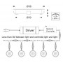 Kit 6 luzes LED de piso RGB encastráveis Ø58x9mm 0,6W 12V-DC IP67