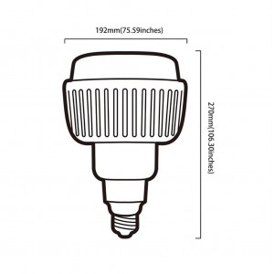 Lâmpada LED E40 100W 10.000lm 230V Uso industrial