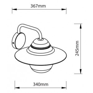 Aplique de parede exterior "HAT" IP44 E27