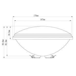 Lâmpada LED PAR56 RGB submergível para piscina 28W IP68 com comando