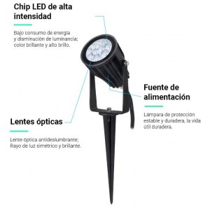 Foco LED com estaca para jardim 6W RGB + CCT | Mi Light