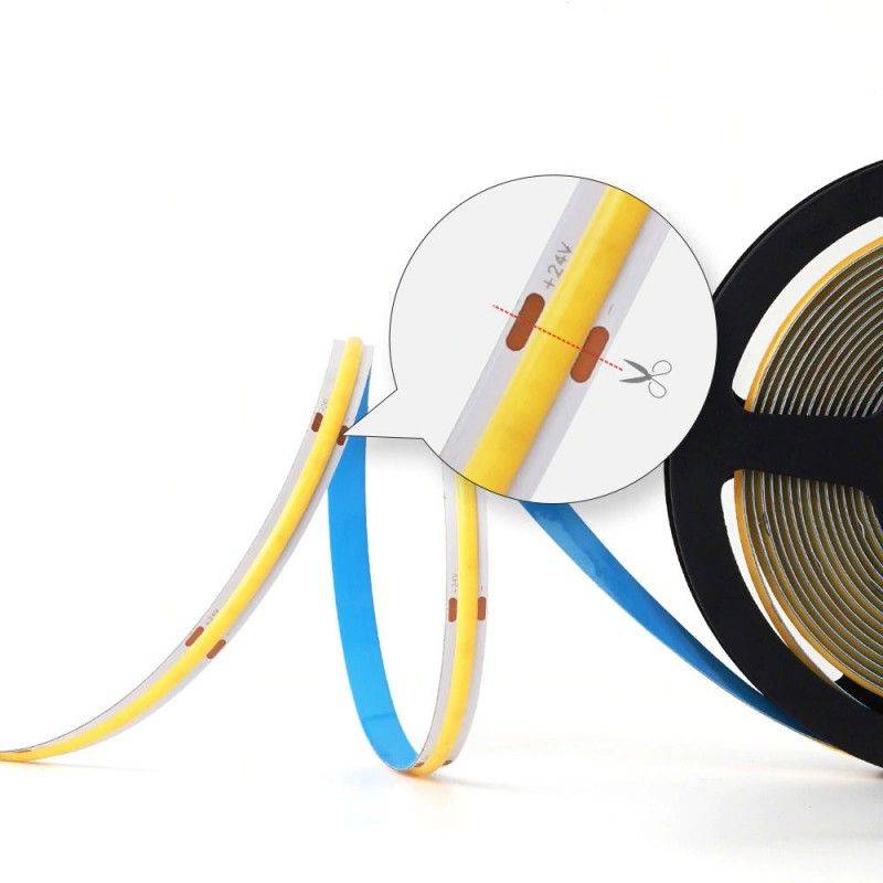 Fita LED COB 24V-DC 12W/m 8mm IP20 - Rolo 5 METROS