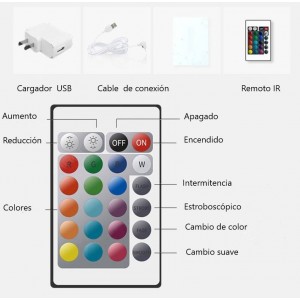 Candeeiro coração iluminado RGBW LED 1W 20cm IP65