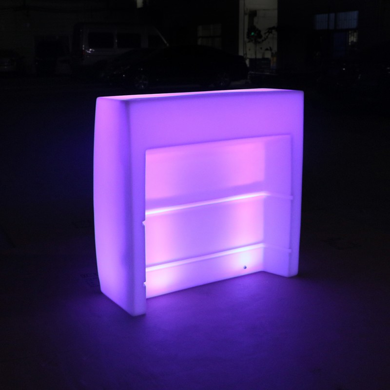 Balcão bar LED RGBW 10W recarregável IP65 110x46x110cm