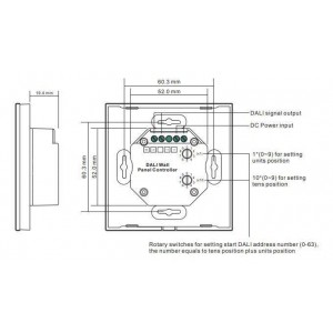 DALI TOUCH Interruptor tátil 12-24V-DC (4 Zonas)