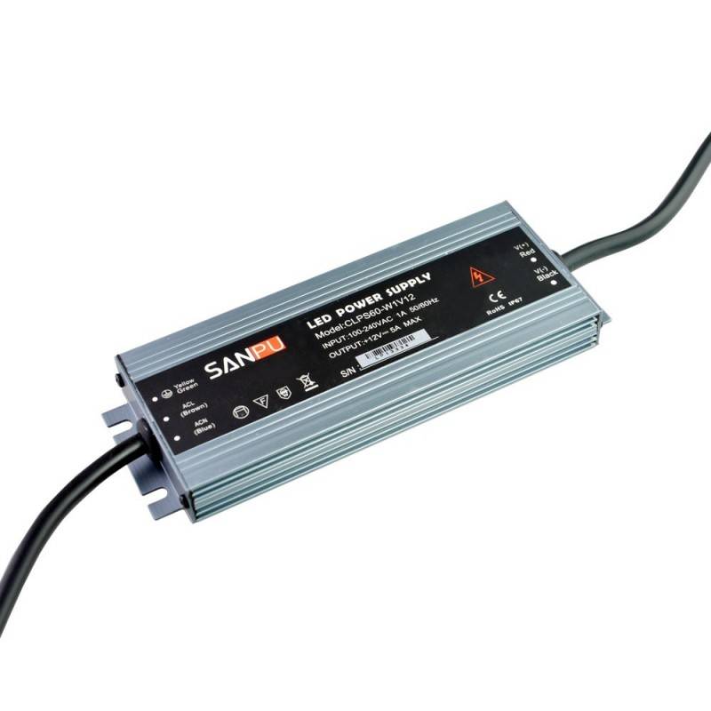 Fonte de alimentação estanque compacta 12V 60W IP67