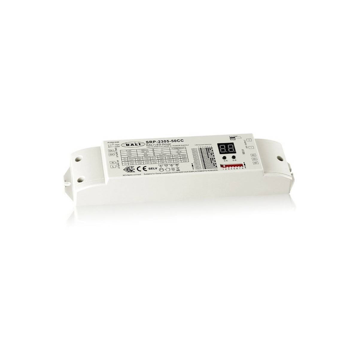 Driver LED Dali dimável CC 50W 250-1500ma