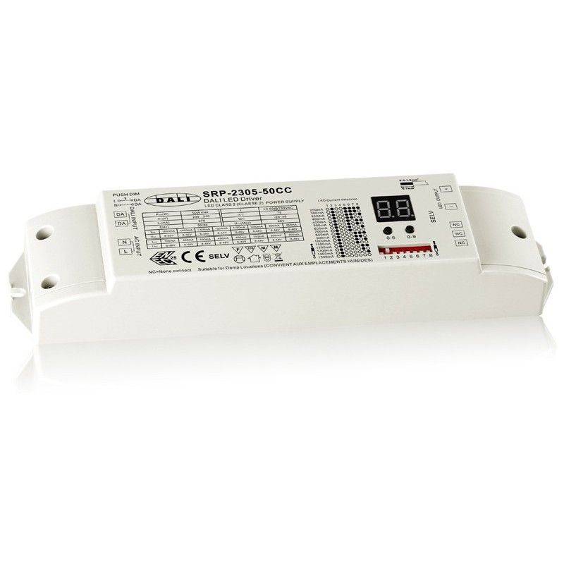 Driver LED Dali dimável CC 50W 250-1500ma