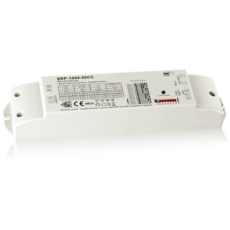 Driver LED Dimável RF Push CC 50W 250-1500ma