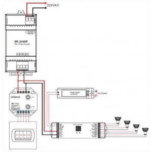 Fonte de alimentação Sunricher para DALI 16V-DC 100-240V / AC 250mA