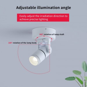 Aplique de parede e teto LED COB "ESCOP" Orientável com Zoom 12W