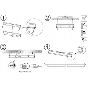 Luminária linear LED CCT 20W 60cm com seletor de temperatura de cor