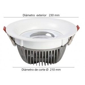 Foco LED encastrável 30W Especial pastelaria e confeitaria Ø210mm