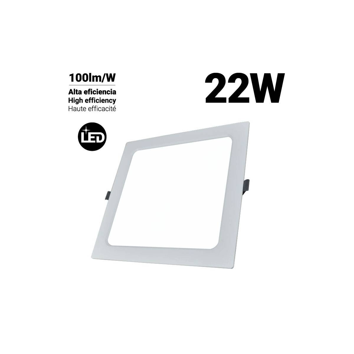 Downlight LED encastrável quadrado DOB 22W corte Ø190mm