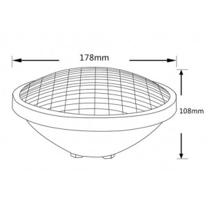 Lâmpada LED PAR56 submergível para piscina 24W IP68 branco frio