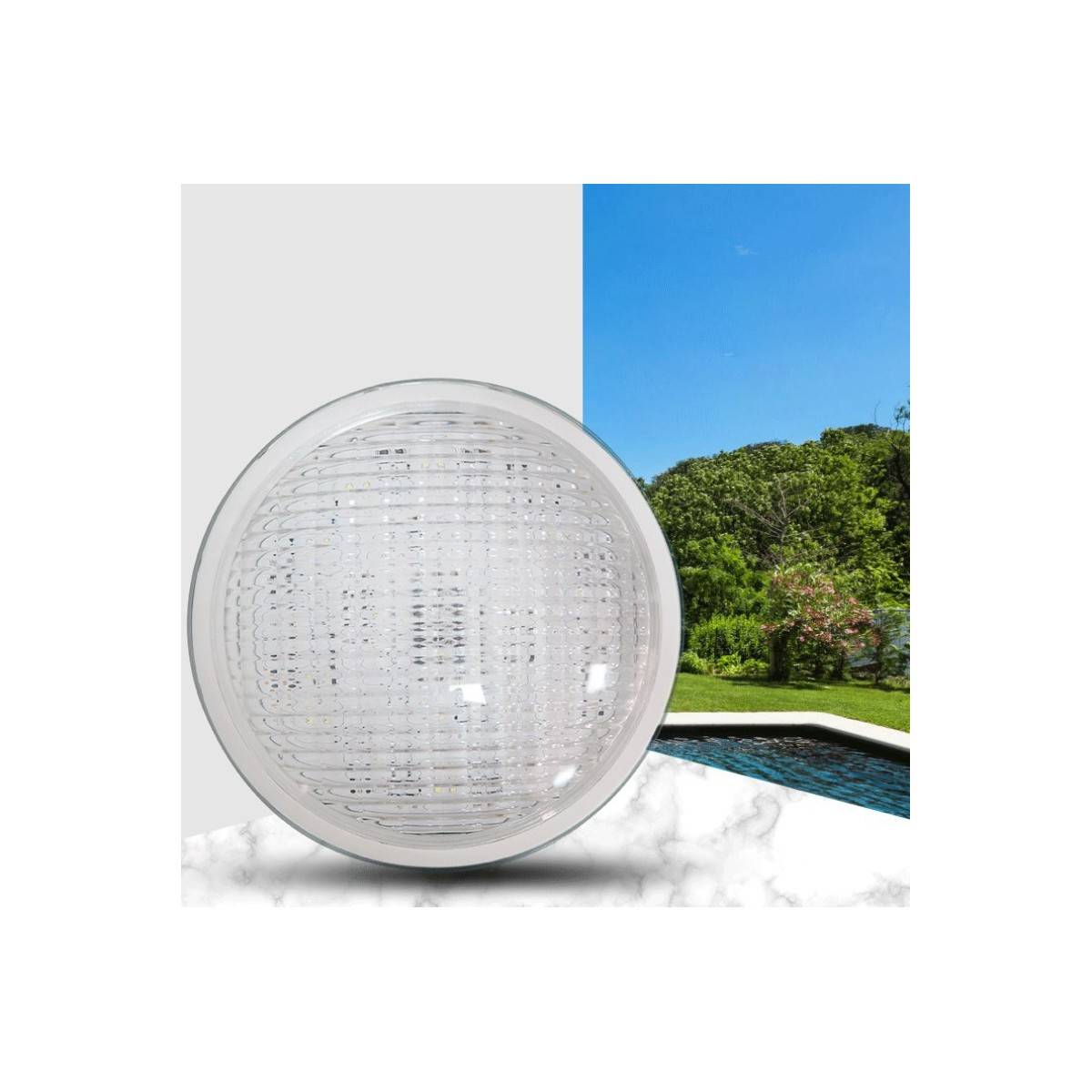 Lâmpada LED PAR56 submergível para piscina 24W IP68 branco frio