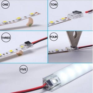 Conector rápido CLIP 2 pinos - Fita a cabo PCB 8mm IP20 máx. 24V