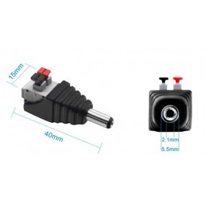 Conector ficha Jack RCA Macho ligação rápida para fita LED