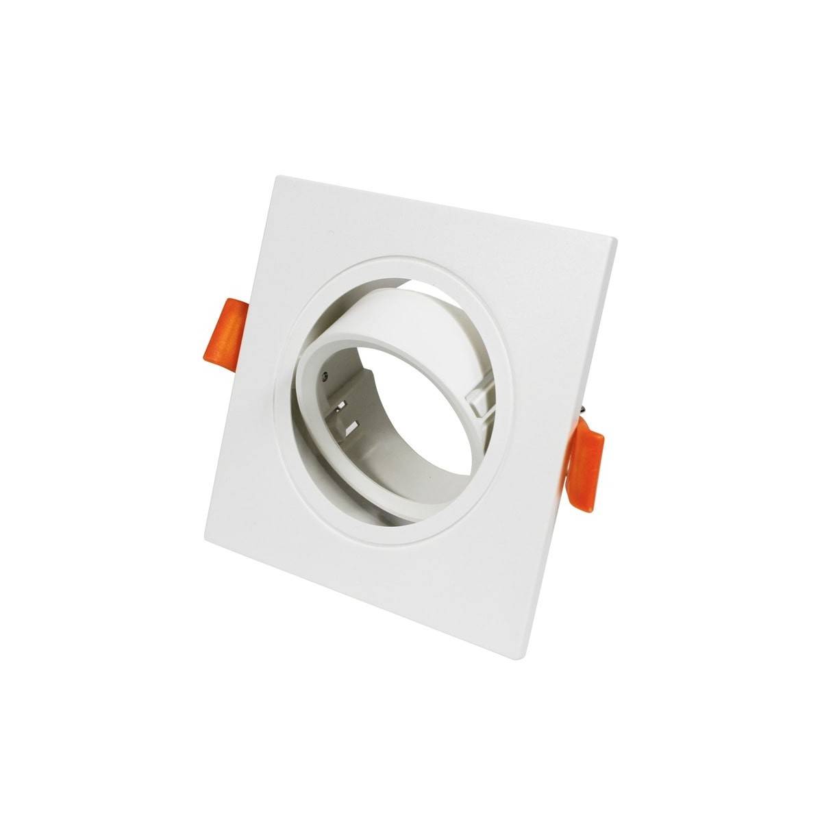 Aro downlight encastrável, quadrado e basculante GU10, MR16