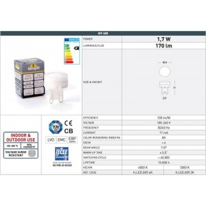 Aplique de parede exterior MAMETE ROUND FUMAGALLI G9 IP67