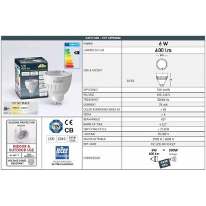 Candeeiro de teto estanque LIVIA 90 FUMAGALLI 6W IP55