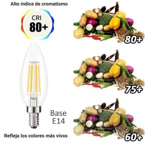 Lâmpada de vela de filamento LED E14