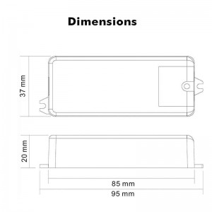 Dimmer DALI Mini 1ch 8A 12-36V Tensão constante