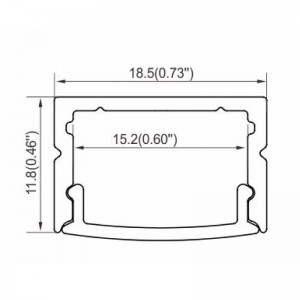 Perfil de alumínio saliente 18x12mm para fita LED