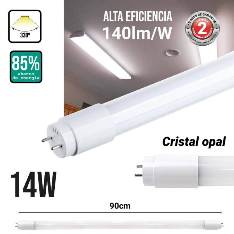 Tubo LED T8 90 cm 14W vidro opalino