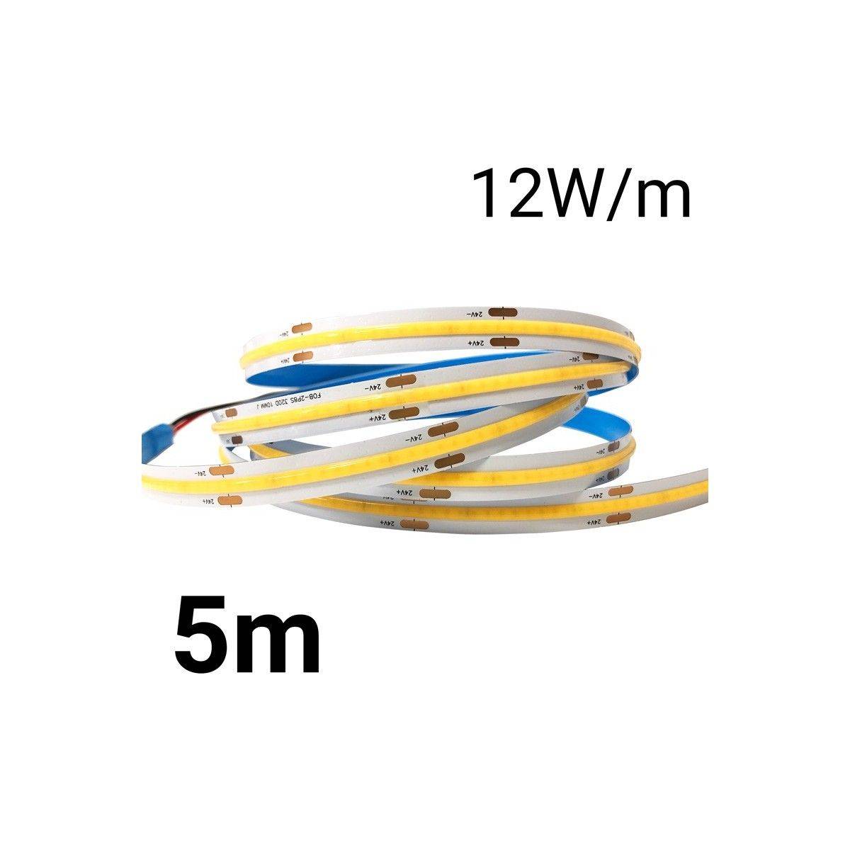 Fita LED COB 24V-DC 12W/m IP20 10mm - Rolo de 5 metros