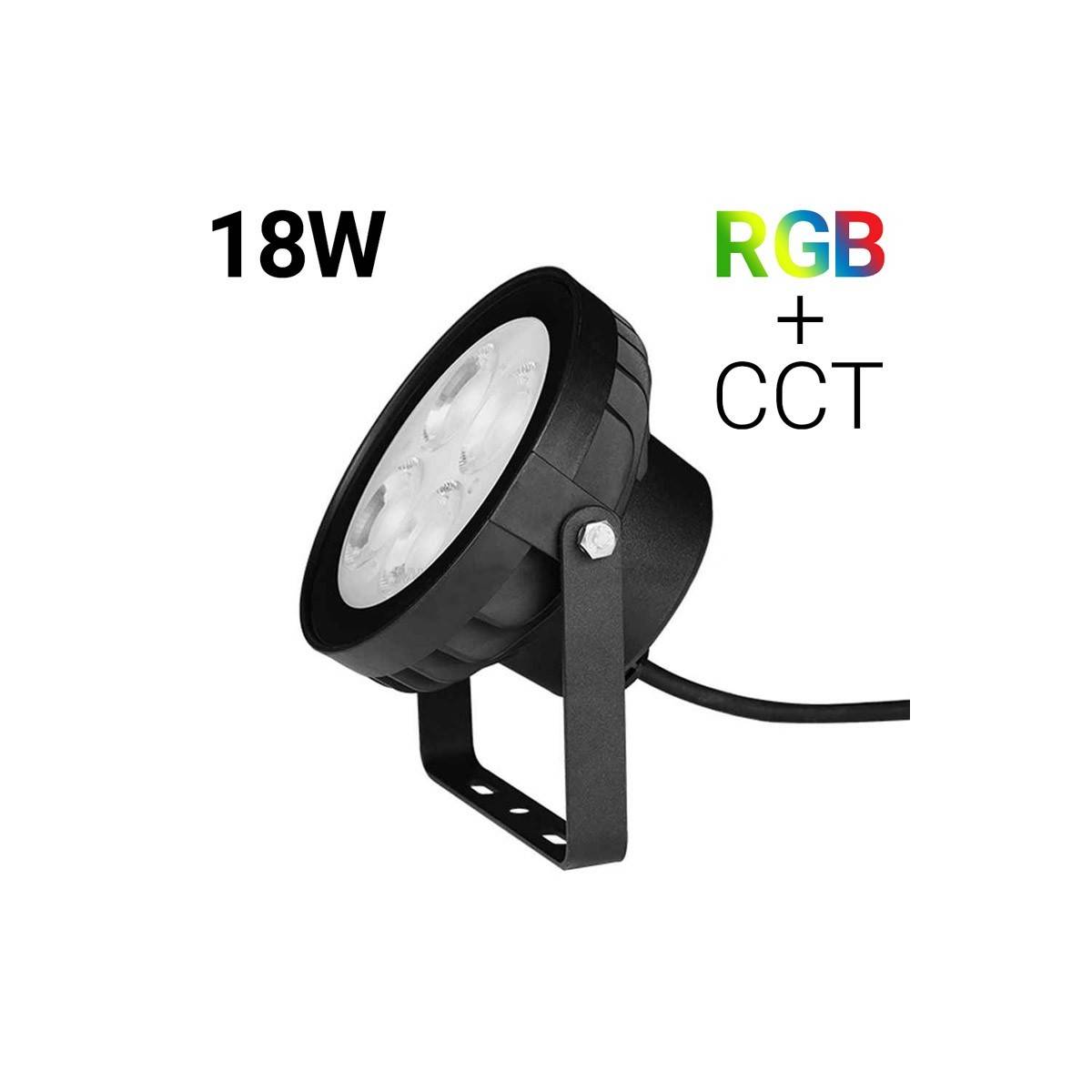 Foco projetor LED 18W RGB+CCT controlo por RF/WiFi - IP66