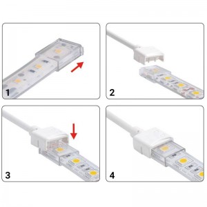 Conector com cabo para fita LED RGB PCB 10mm IP68