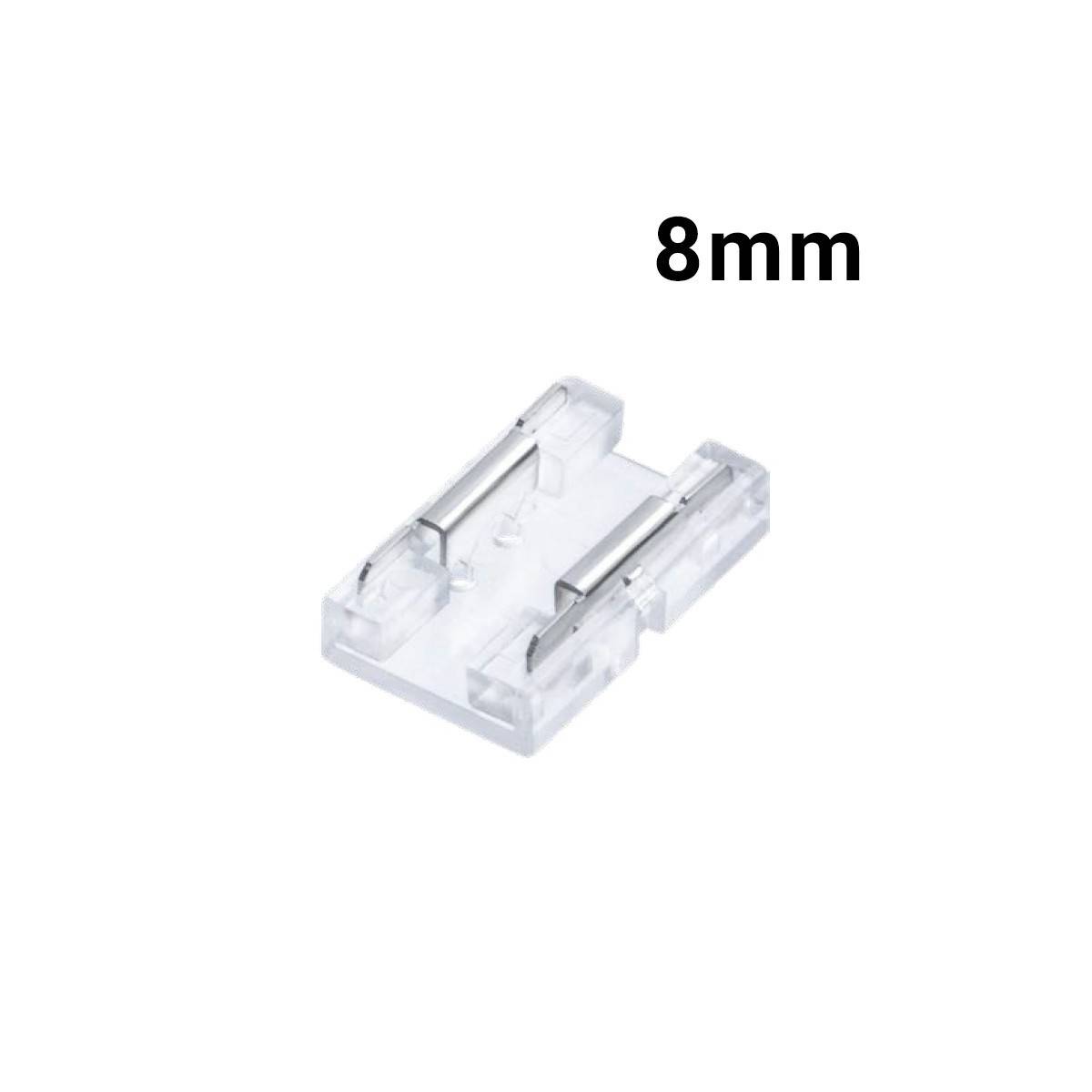 Conector rápido CLIP INVISÍVEL 2 pinos União fita a fita monocolor 8mm IP20