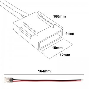 Conector para início de fita LED monocromática de 10mm