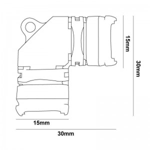 Conector "L" fita a fita monocromática de 10mm para esquinas