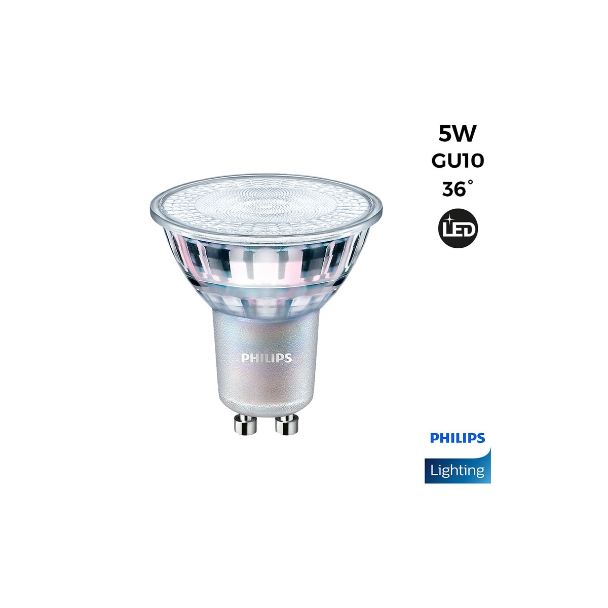 Lâmpada LED GU10 regulável 5W 36º 365lm - Master LED Spot Philips