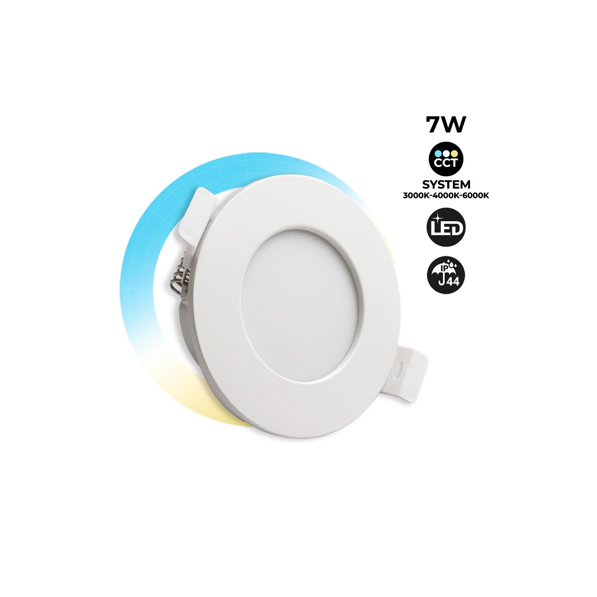 Downlight LED encastrável estanque CCT - 7W- IP44