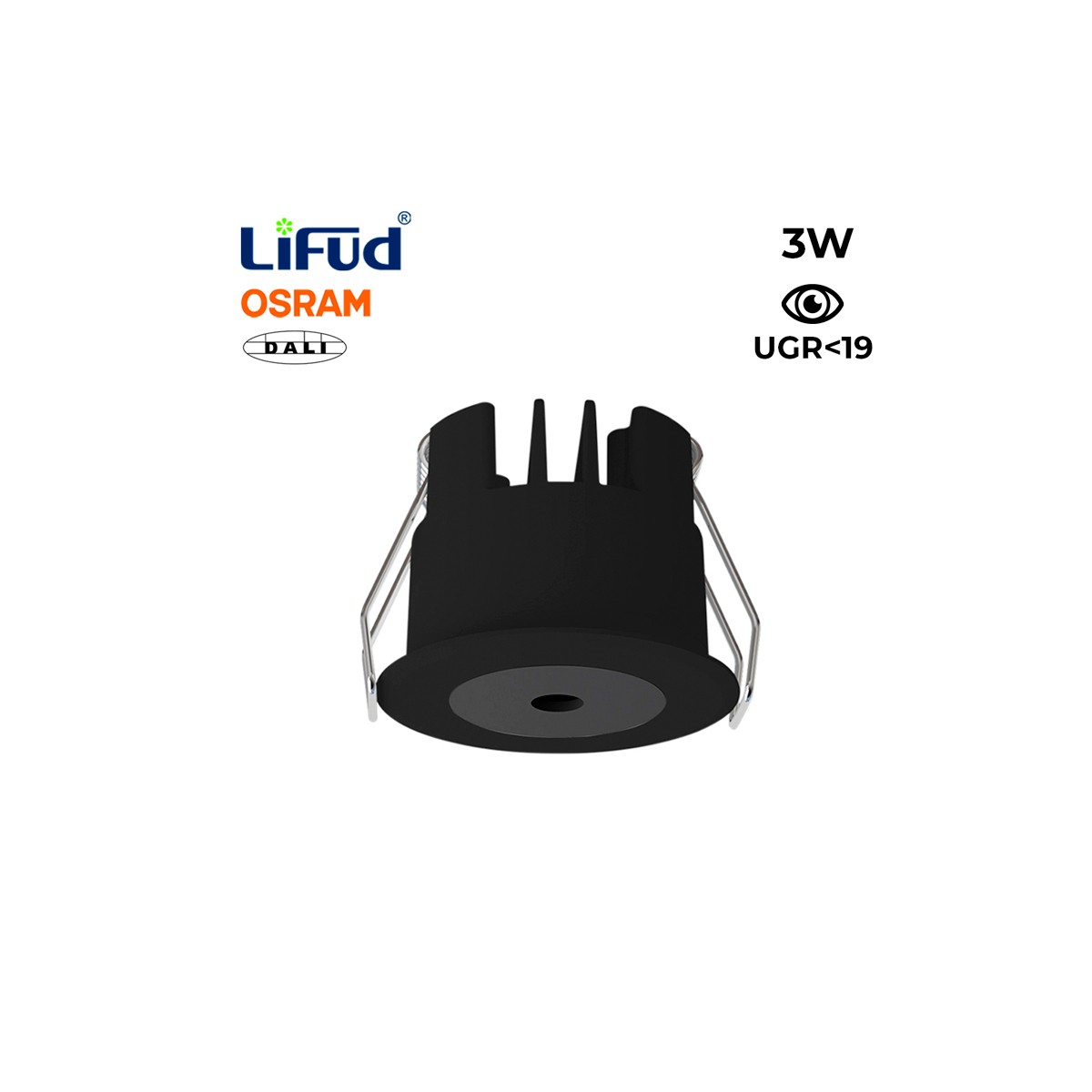 Downlight LED MINI recesso 3W baixo UGR com Driver Lifud Dali