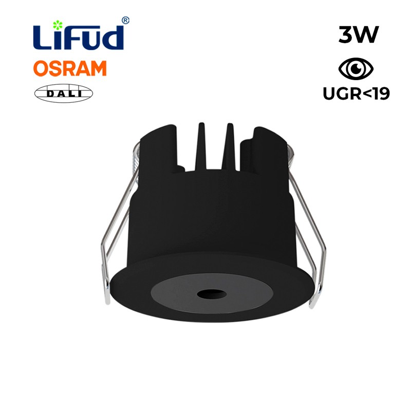 Downlight LED MINI recesso 3W baixo UGR com Driver Lifud Dali