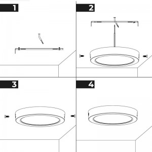 Lâmpada de tecto LED montada à superfície 24W High Efficiency