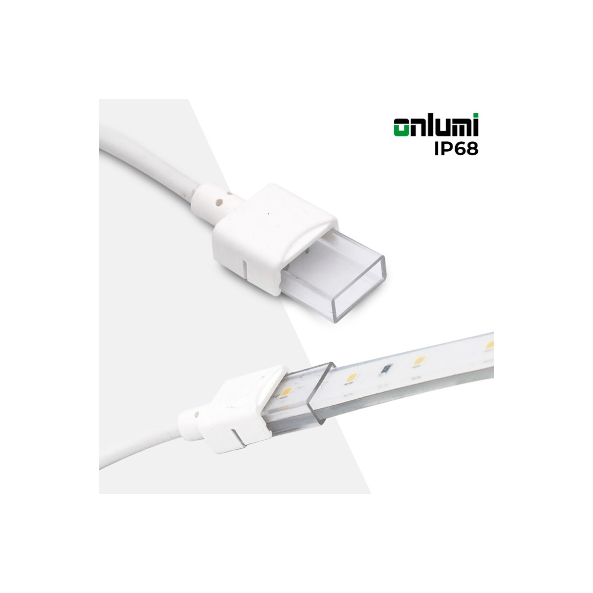 Conector de início fita LED estanque 10mm - 2 pinos - IP68