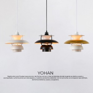 Lâmpada pendente de design "YOHAN" disponível em Branco/Preto e Ouro E27